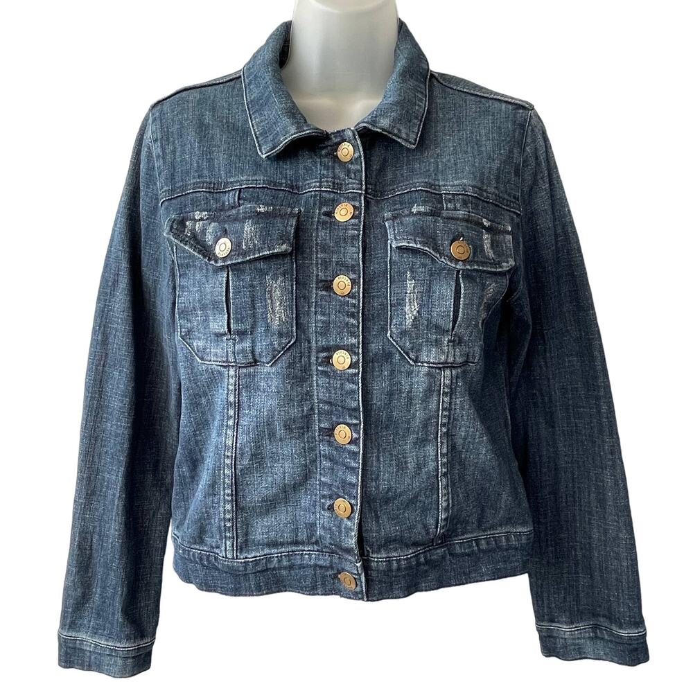 Pistola Emmen Cropped Dark Wash Denim Jacket Size Medium